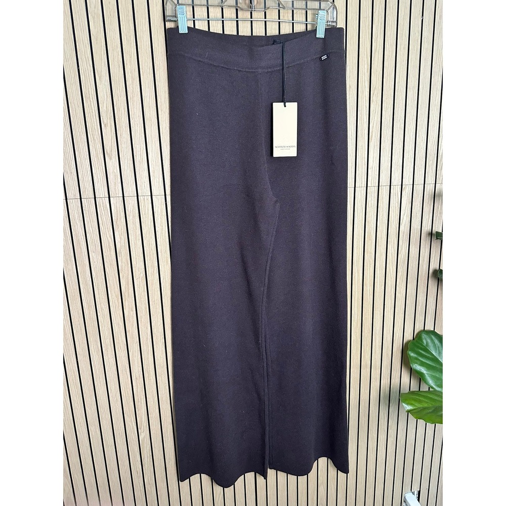 Scotch & Soda Amsterdam Women Brown Knit Wide Leg Pants (L, NWT)